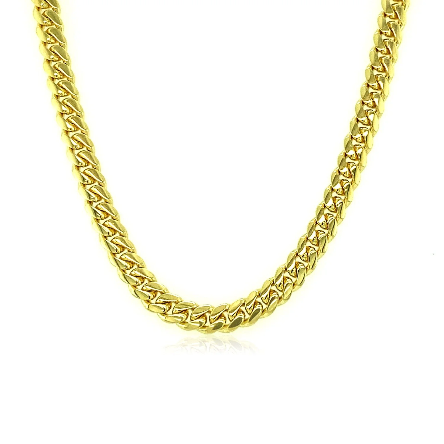 4.0mm 14k Yellow Gold Classic Solid Miami Cuban Chain - Image 6