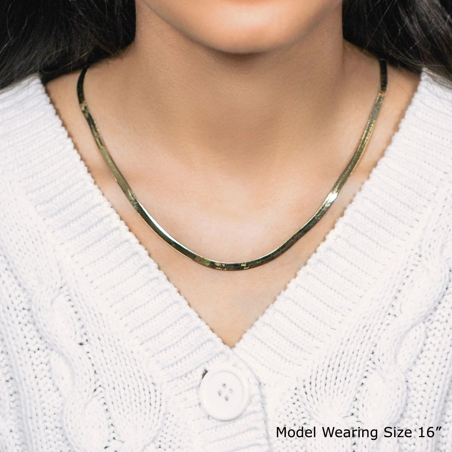 4.0mm 14k Yellow Gold Super Flex Herringbone Chain - Image 10
