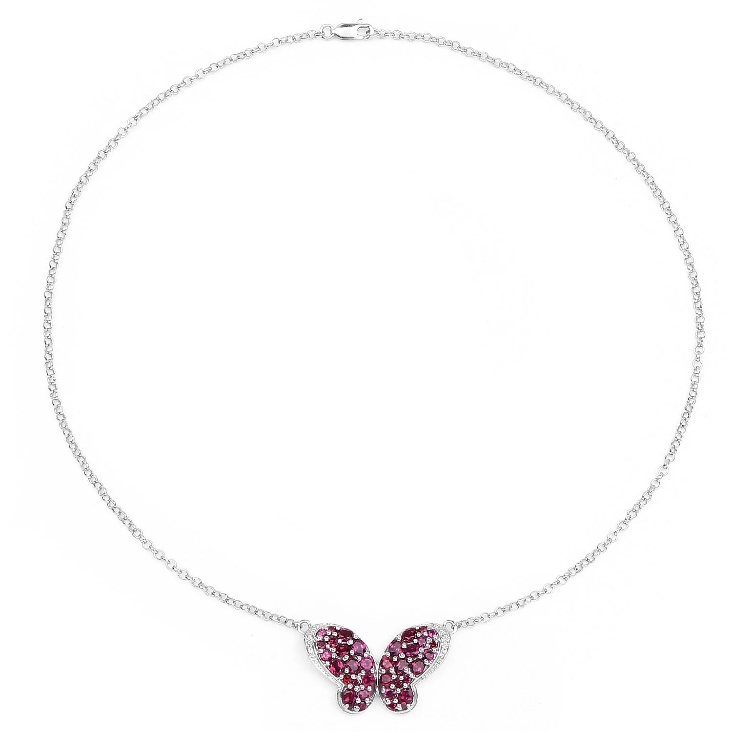 4.15 Carat Genuine Rhodolite and White Topaz .925 Sterling Silver Pendant - Image 2
