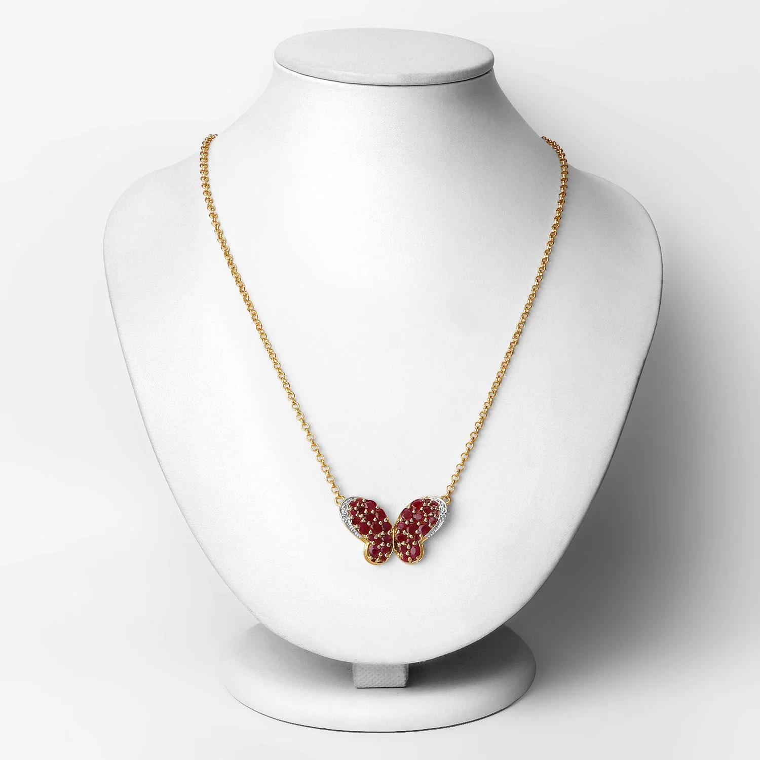 4.15 Carat Genuine Ruby and White Zircon .925 Sterling Silver Pendant - Image 2