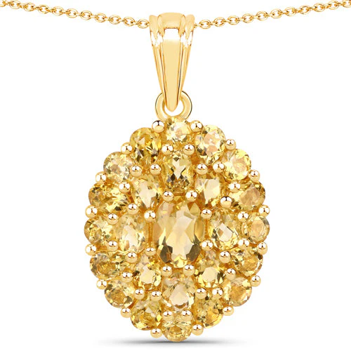 4.16 Carat Genuine Citrine .925 Sterling Silver Pendant - Image 2