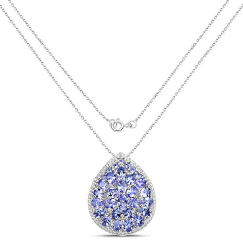 4.16 Carat Genuine Tanzanite .925 Sterling Silver Pendant - Image 2