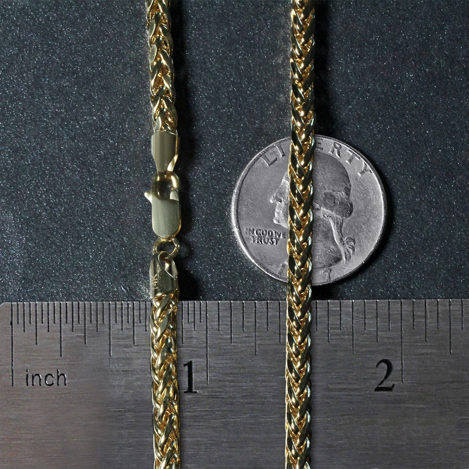 4.1mm 14k Yellow Gold Diamond Cut Round Franco Chain - Image 6