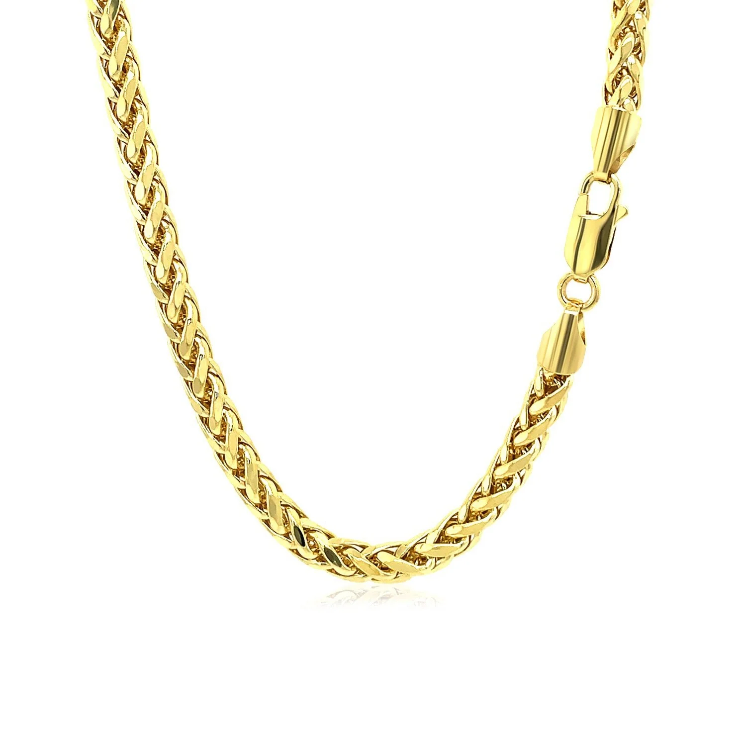 4.1mm 14k Yellow Gold Diamond Cut Round Franco Chain - Image 9