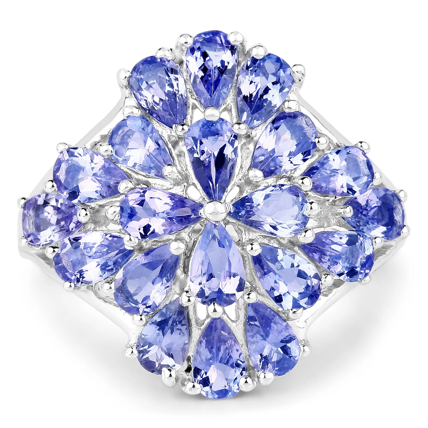 4.20 Carat Genuine Tanzanite .925 Sterling Silver Ring - Image 3