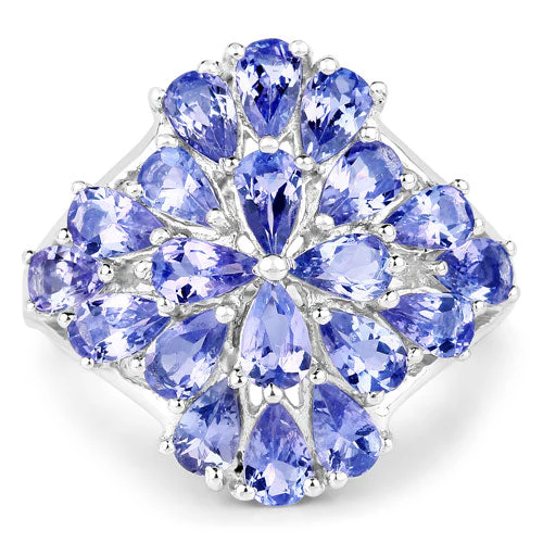 4.20 Carat Genuine Tanzanite .925 Sterling Silver Ring - Image 6