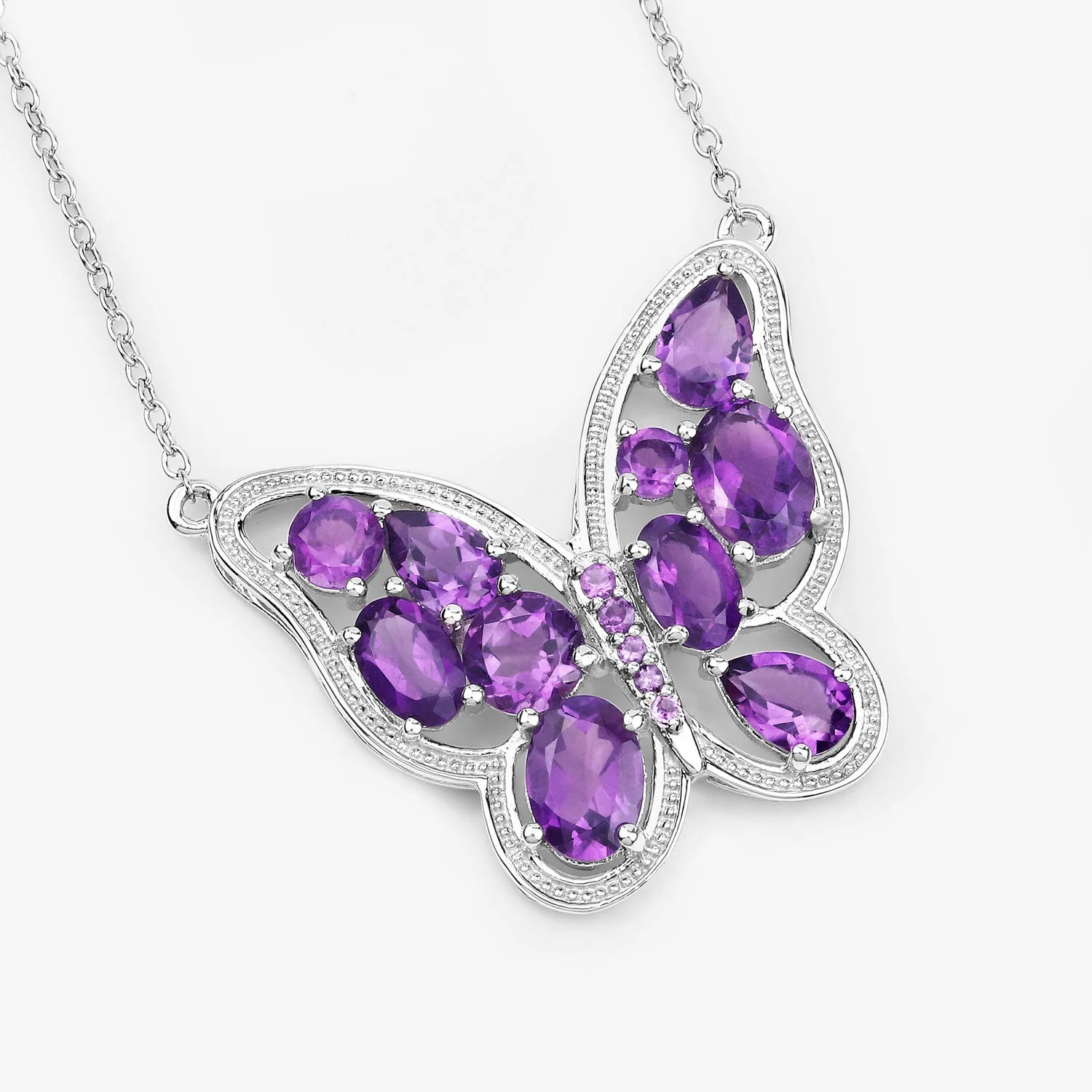 4.32 Carat Genuine Amethyst .925 Sterling Silver Necklace - Image 4