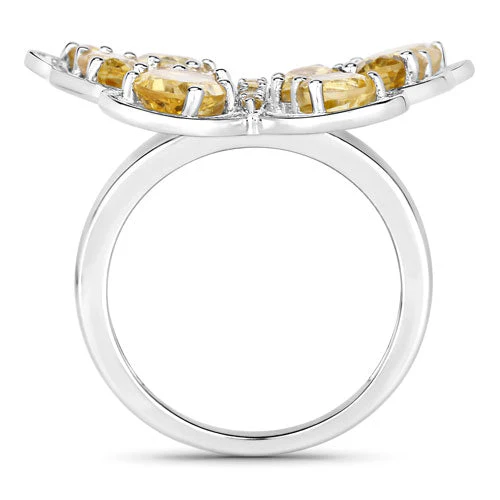 4.43 Carat Genuine Citrine .925 Sterling Silver Ring - Image 2