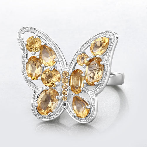 4.43 Carat Genuine Citrine .925 Sterling Silver Ring - Image 4