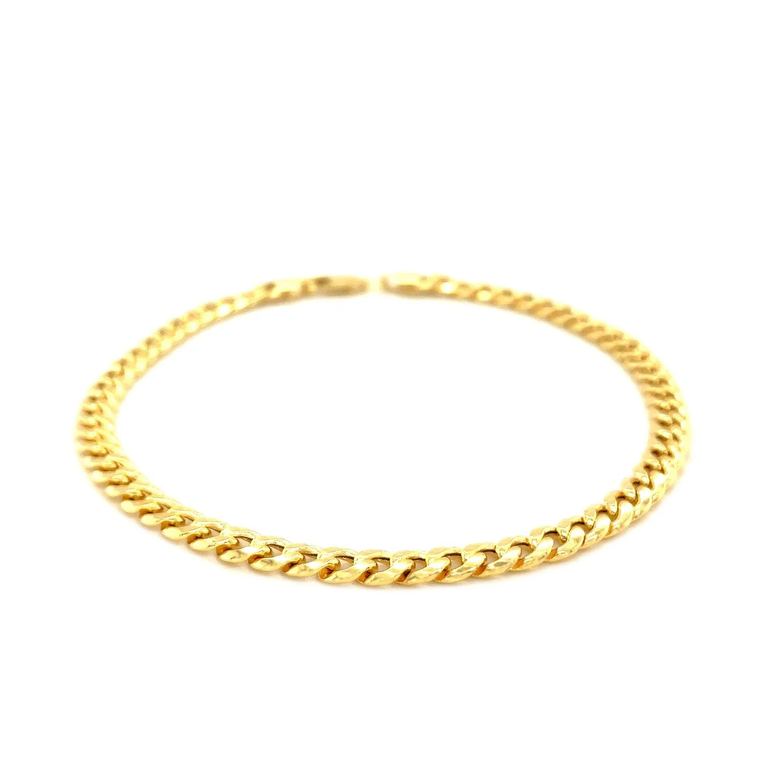 4.5mm 14k Yellow Gold Miami Cuban Semi Solid Bracelet - Image 2