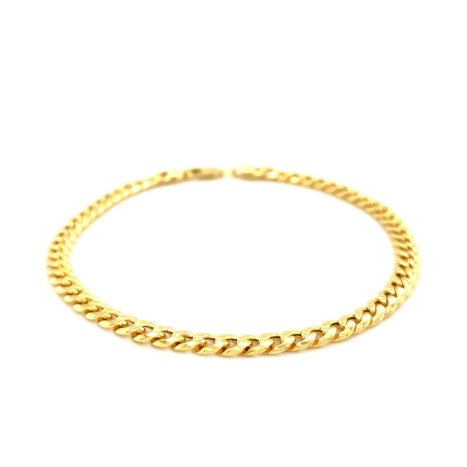 4.5mm 14k Yellow Gold Miami Cuban Semi Solid Bracelet - Image 6