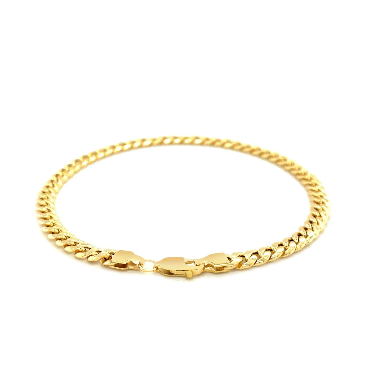 4.5mm 14k Yellow Gold Miami Cuban Semi Solid Bracelet - Image 7