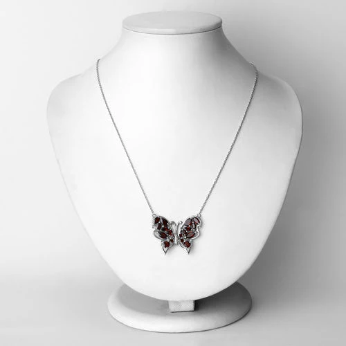 4.60 Carat Genuine Garnet .925 Sterling Silver Necklace - Image 2