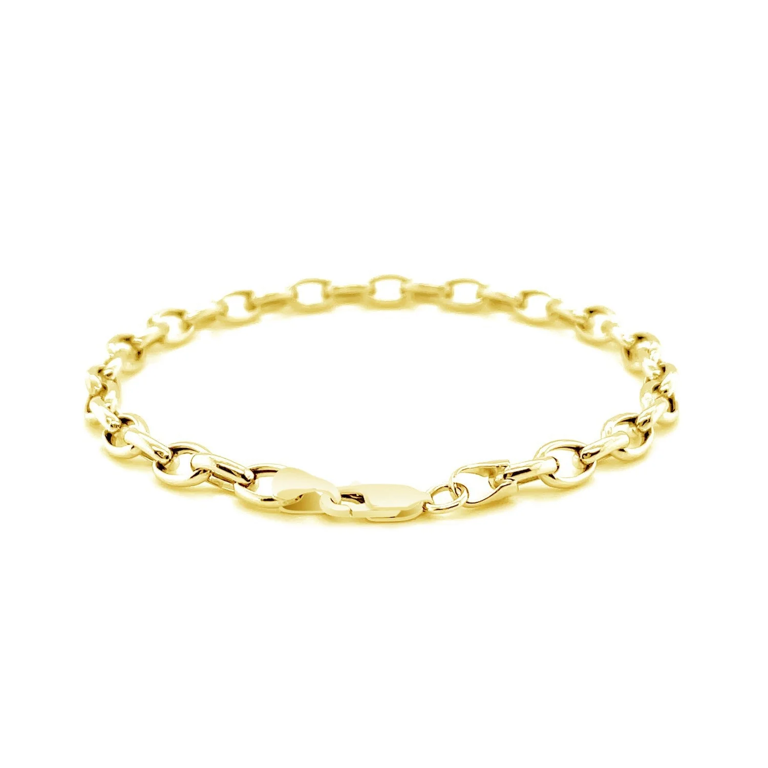 4.6mm 14k Yellow Gold Oval Rolo Bracelet - Image 3