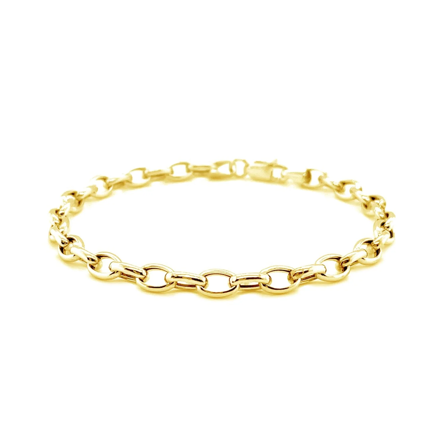 4.6mm 14k Yellow Gold Oval Rolo Bracelet - Image 6