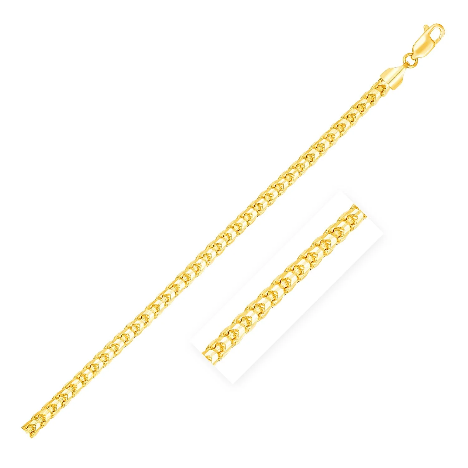 4.6mm 14k Yellow Solid Gold Diamond Cut Round Franco Chain - Image 4
