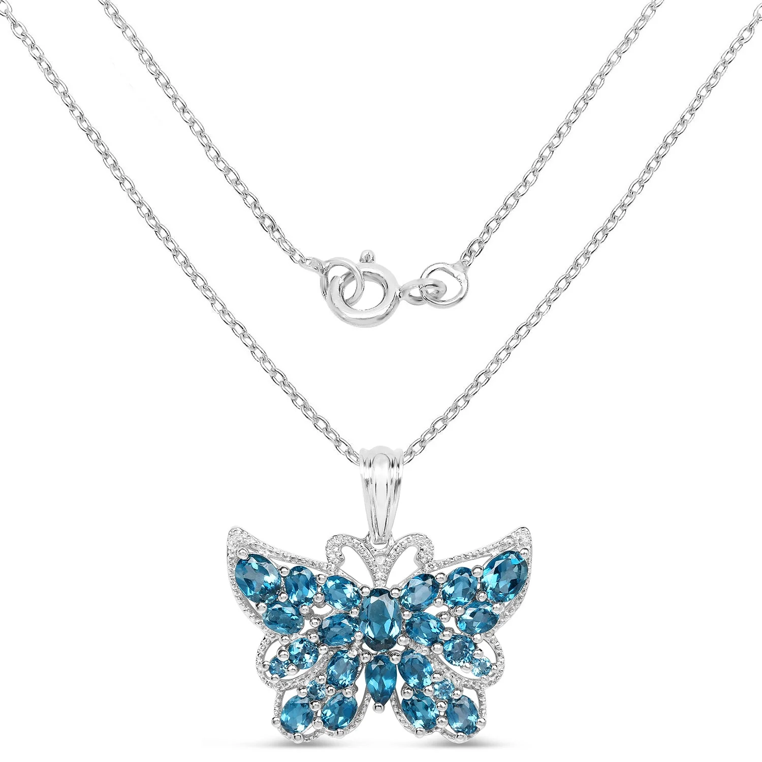 4.81 Carat Genuine London Blue Topaz .925 Sterling Silver Pendant - Image 2