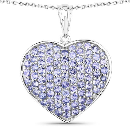 4.86 Carat Genuine Tanzanite .925 Sterling Silver Pendant - Image 3