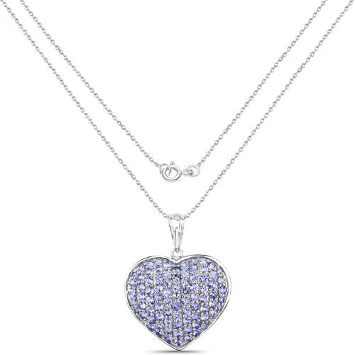 4.86 Carat Genuine Tanzanite .925 Sterling Silver Pendant - Image 4