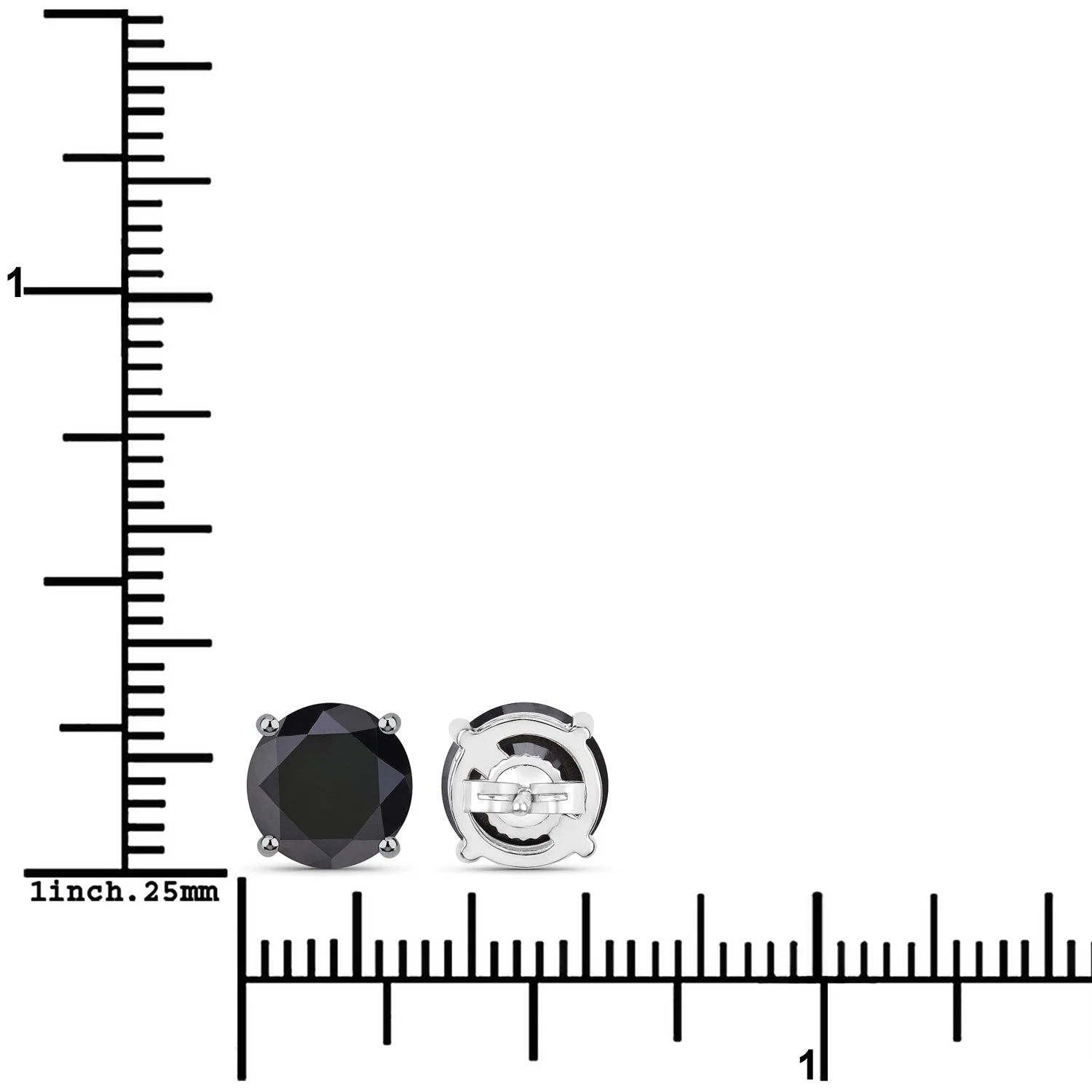 4.91 Carat Genuine Black Diamond 14K White Gold Earrings - Image 3