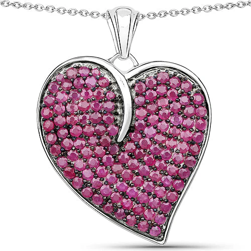 4.98 Carat Genuine Ruby .925 Sterling Silver Pendant - Image 3