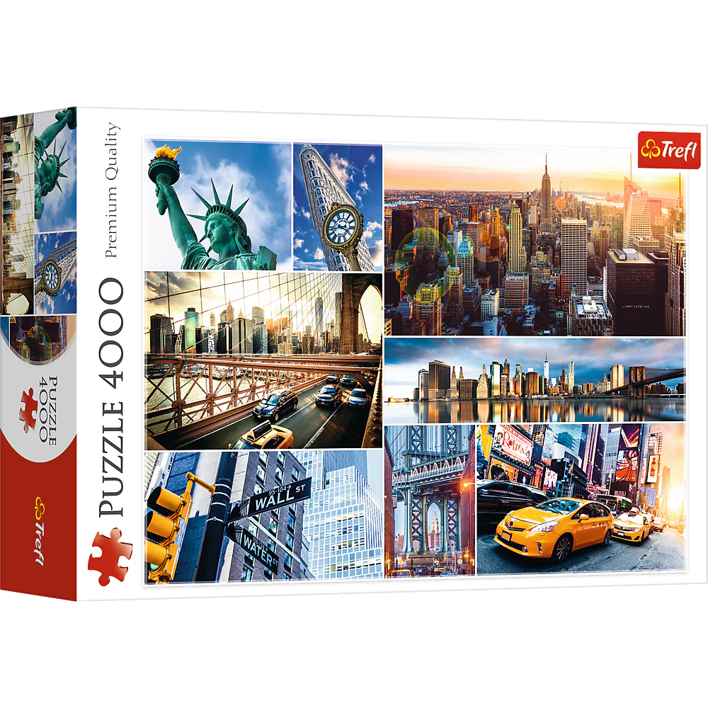 4000 piece Jigsaw Puzzles, New York - collage, NYC, Statue of Liberty, Brooklyn Bridge, Adult Puzzles, Trefl 45006