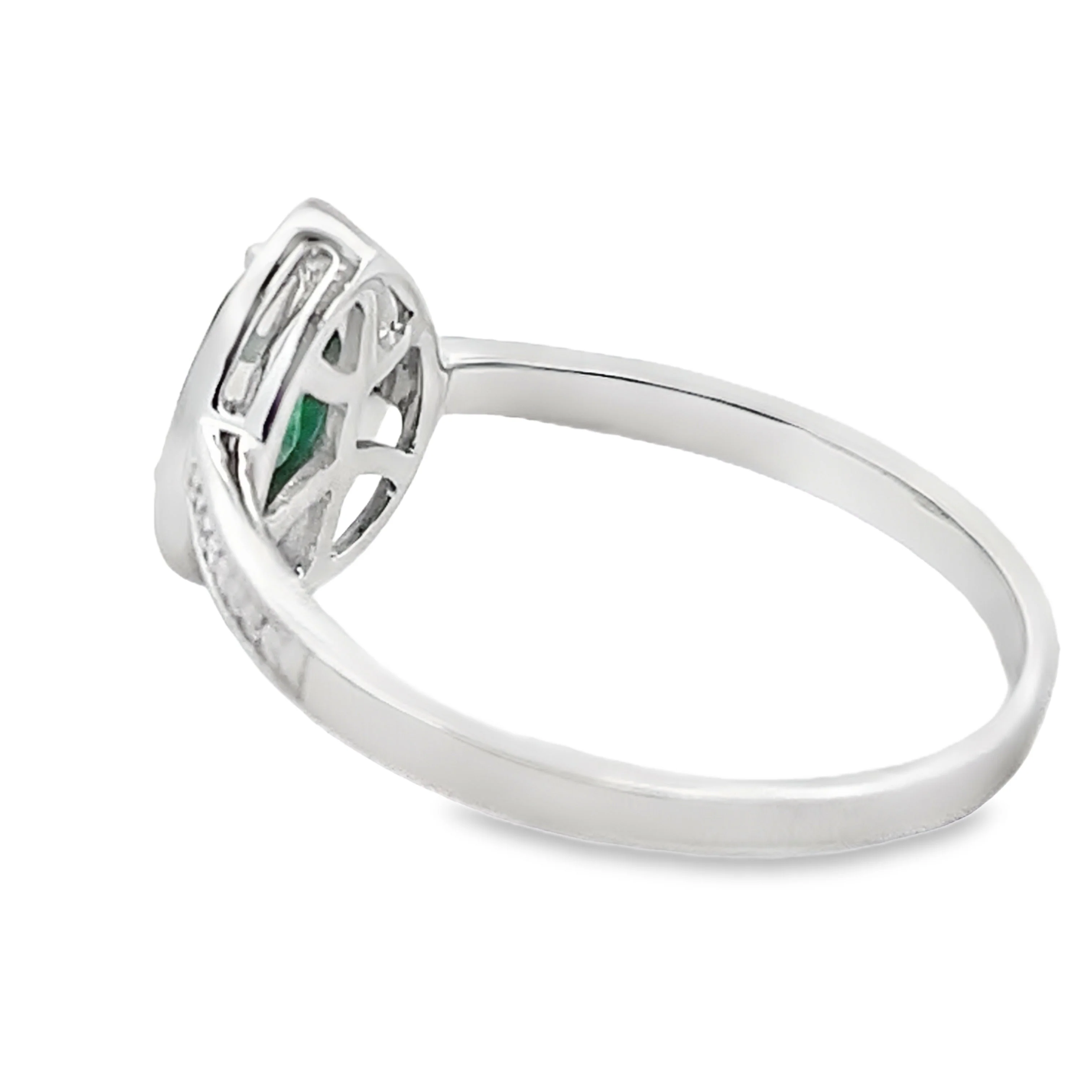 .42ct Emerald Diamond Ring 10KT White Gold - Image 2