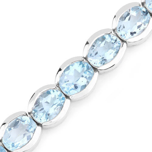 44.00 Carat Genuine Blue Topaz .925 Sterling Silver Bracelet - Image 3