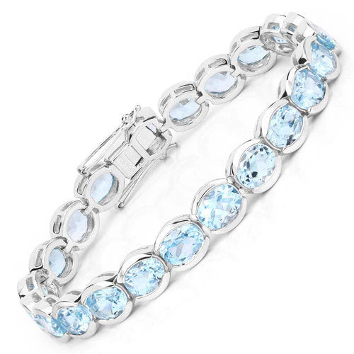 44.00 Carat Genuine Blue Topaz .925 Sterling Silver Bracelet - Image 5