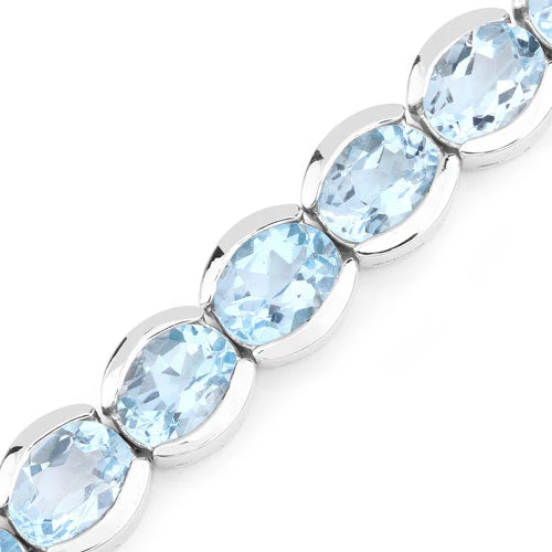 44.00 Carat Genuine Blue Topaz .925 Sterling Silver Bracelet - Image 8