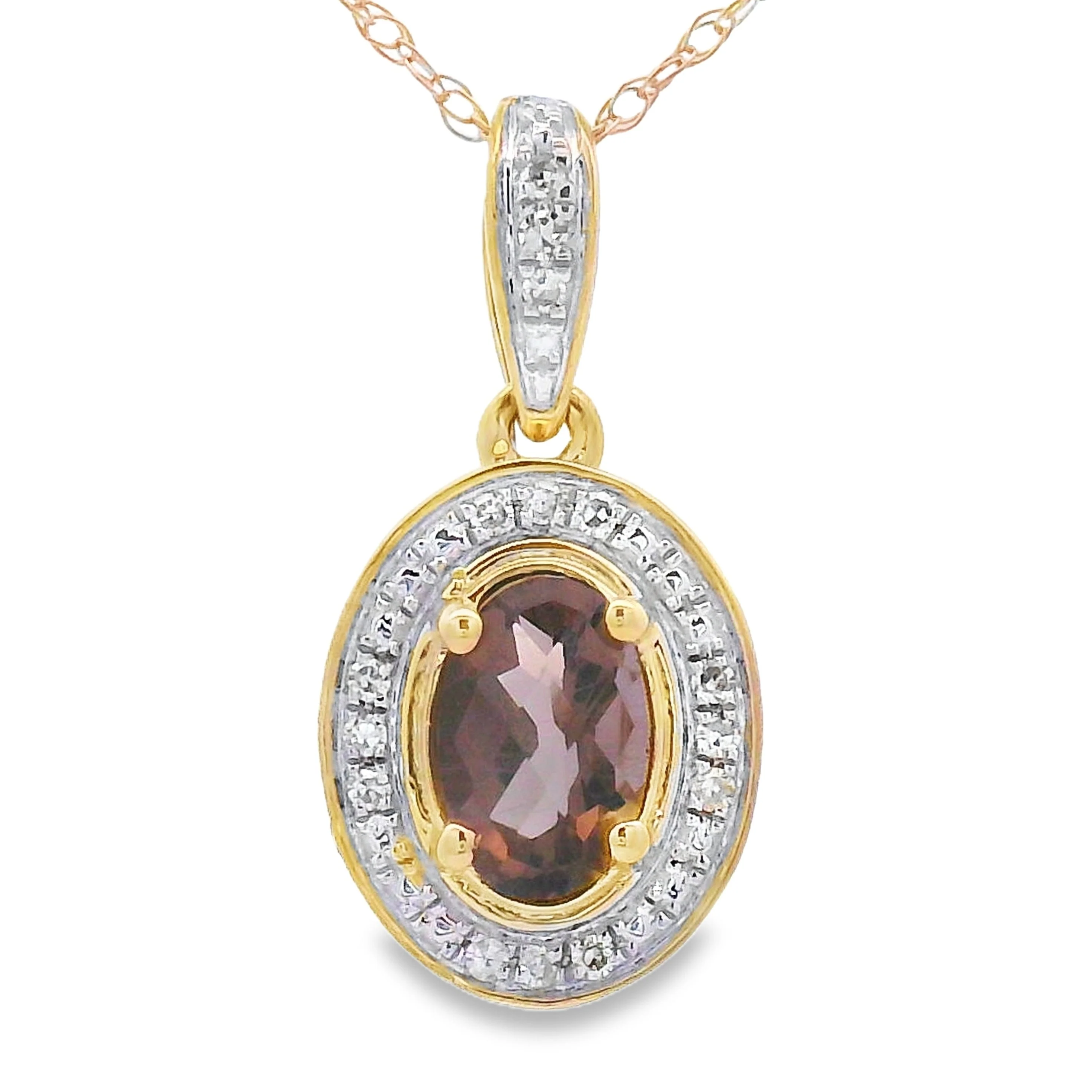 .44ct Quartz Diamond Fashion Pendants 10KT Yellow Gold
