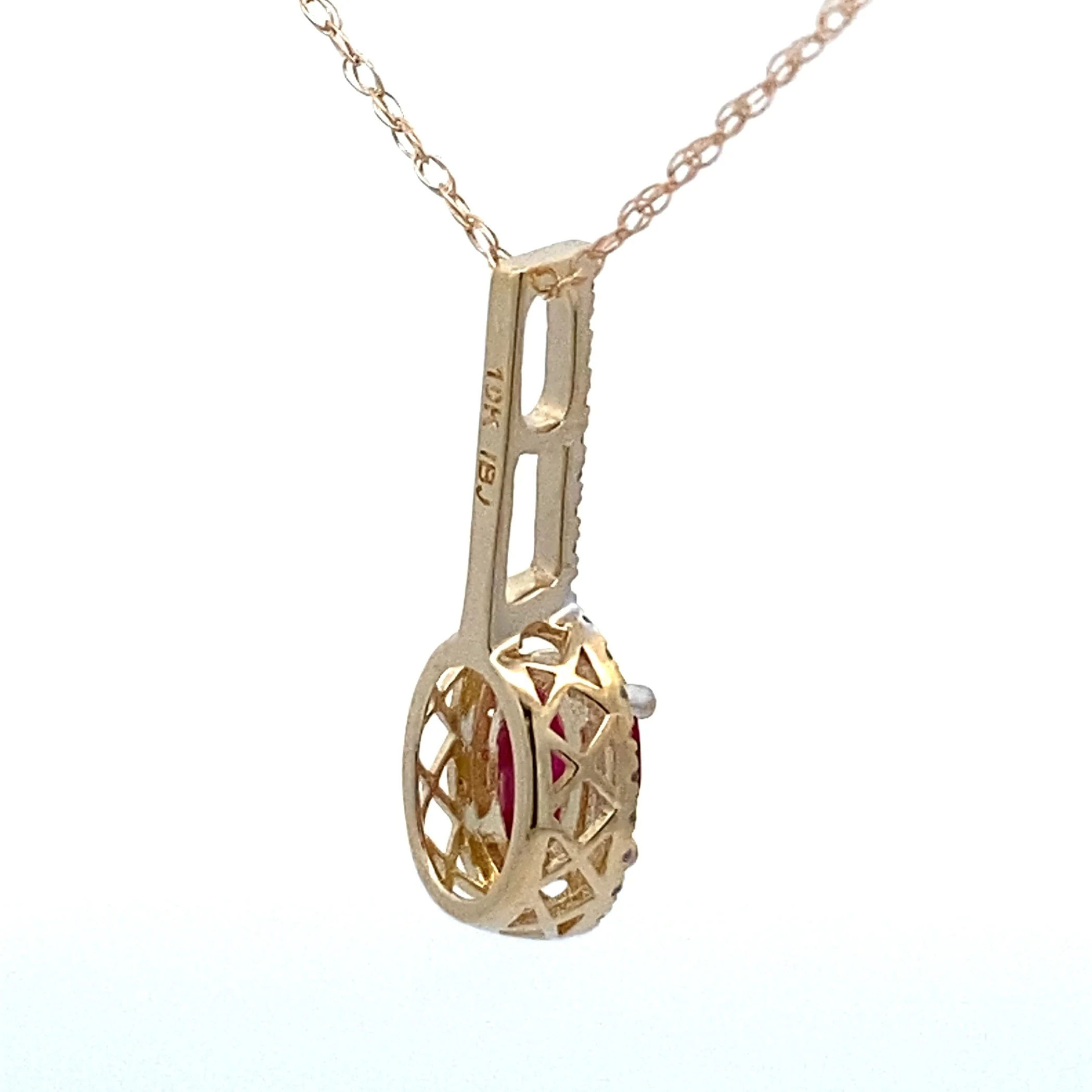 .45ct Ruby Diamond Fashion Pendants 10KT Yellow Gold - Image 2