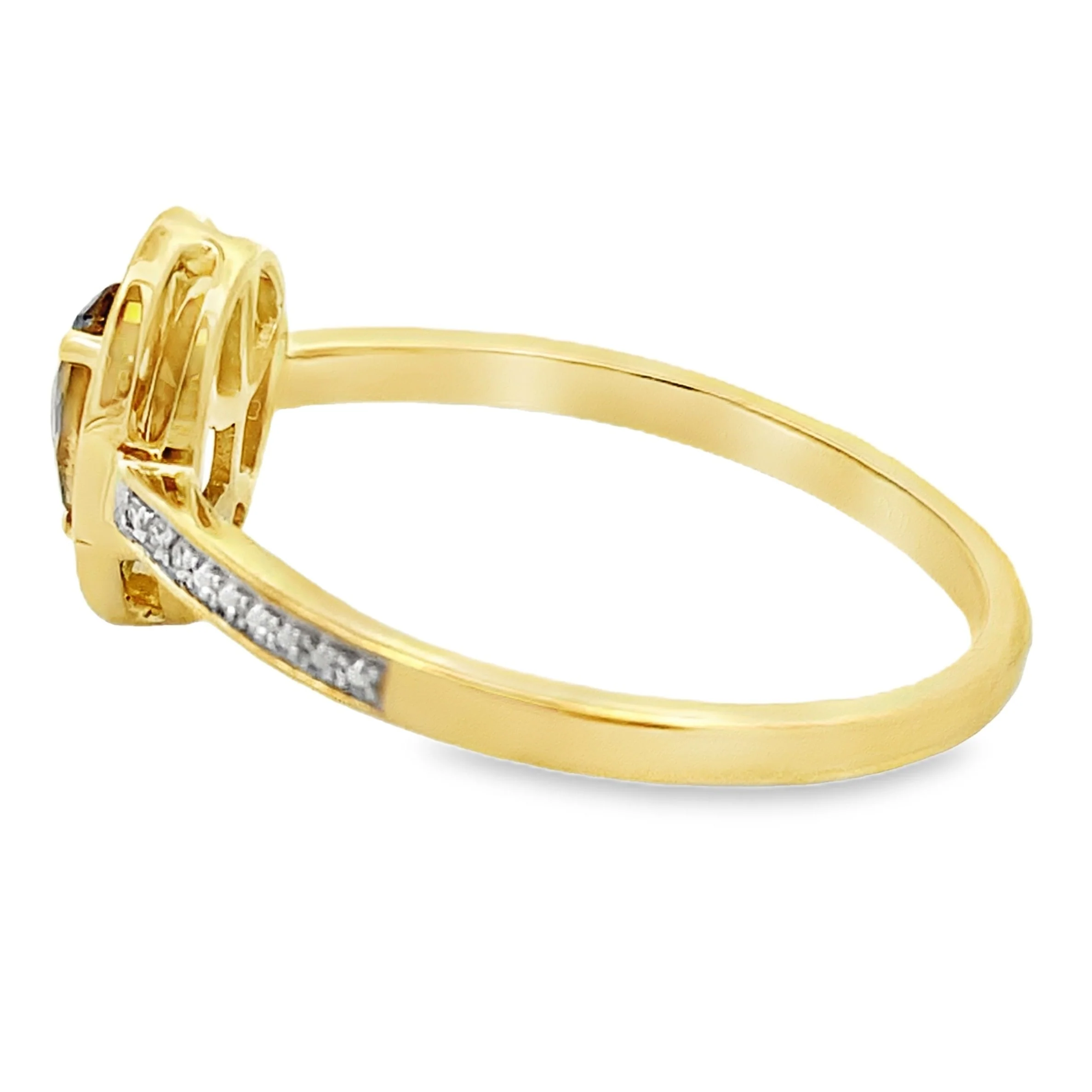 .46ct Quartz Diamond Ring 10KT Yellow Gold - Image 2