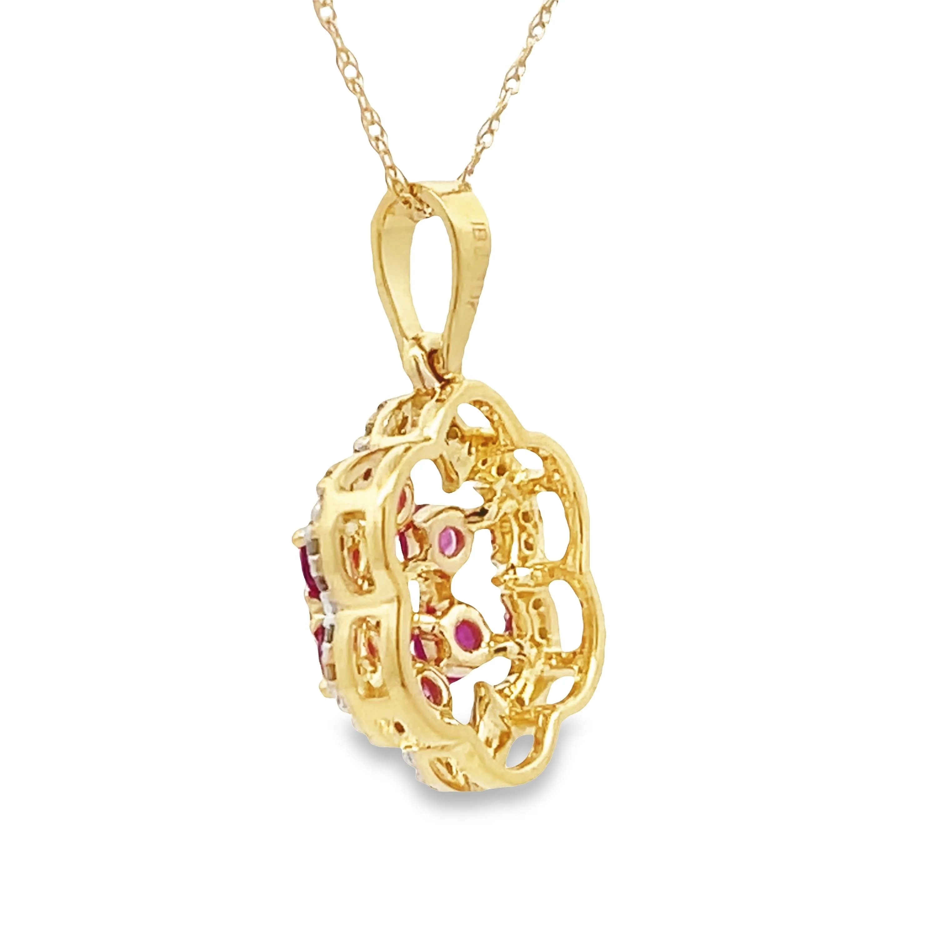 .46ct Ruby Diamond Fashion Pendants 10KT Yellow Gold - Image 5