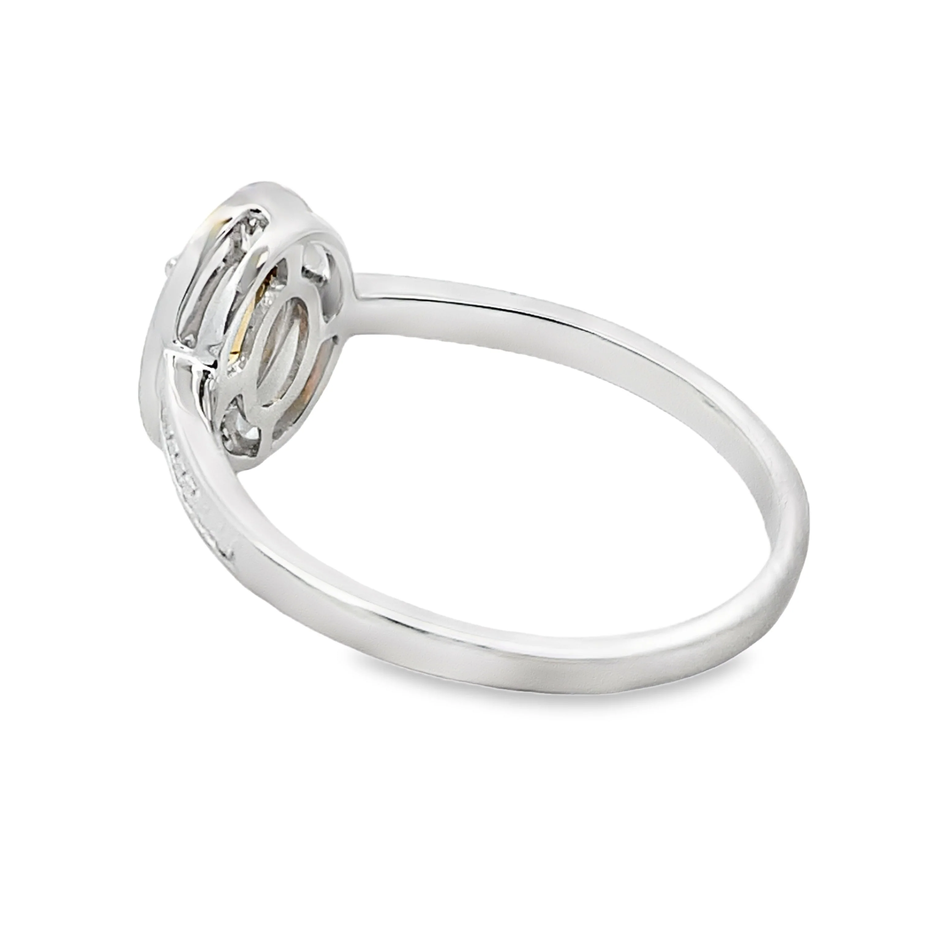 .47ct Citrine Diamond Ring 10KT White Gold - Image 2