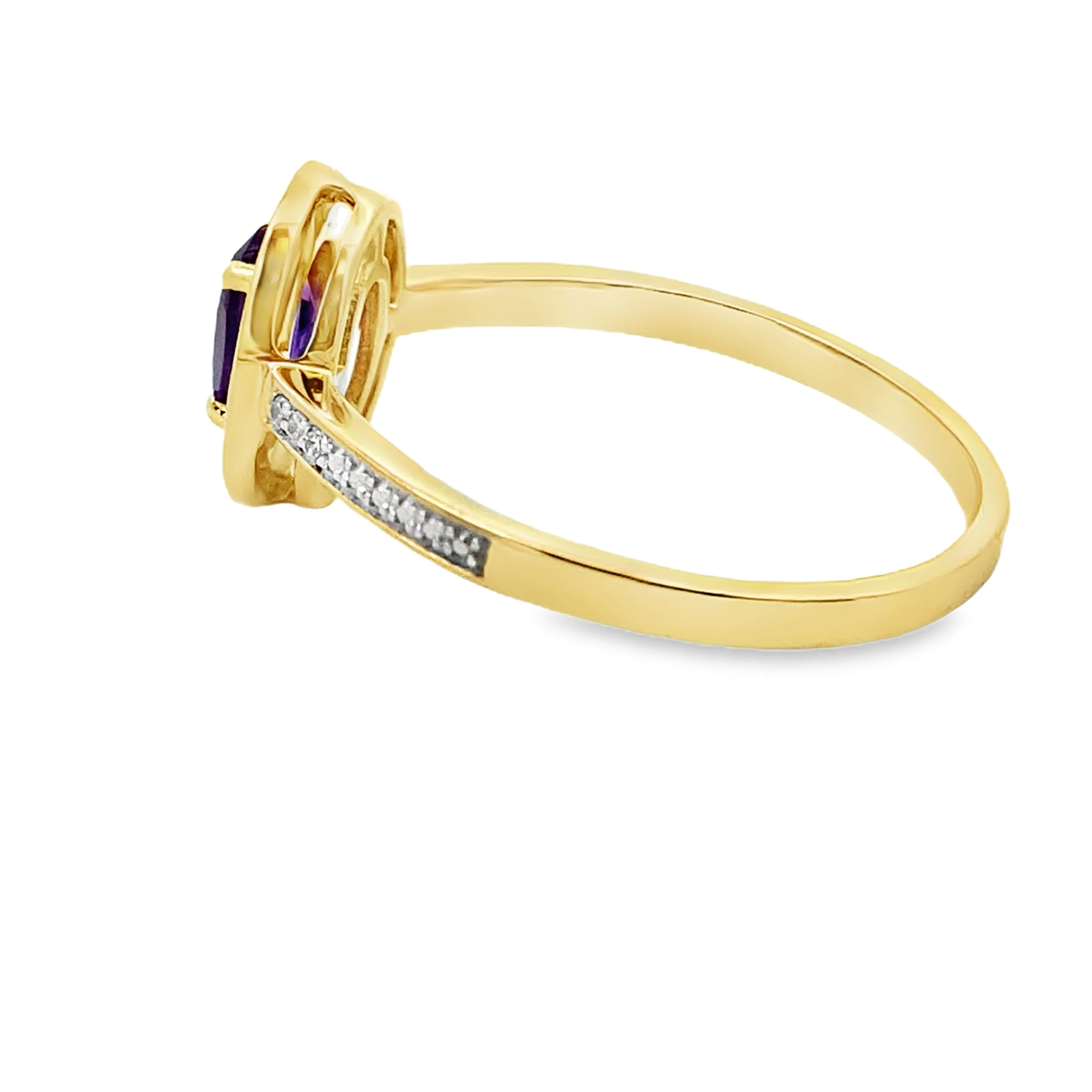 .48ct Amethyst Diamond Ring 10KT Yellow Gold - Image 2