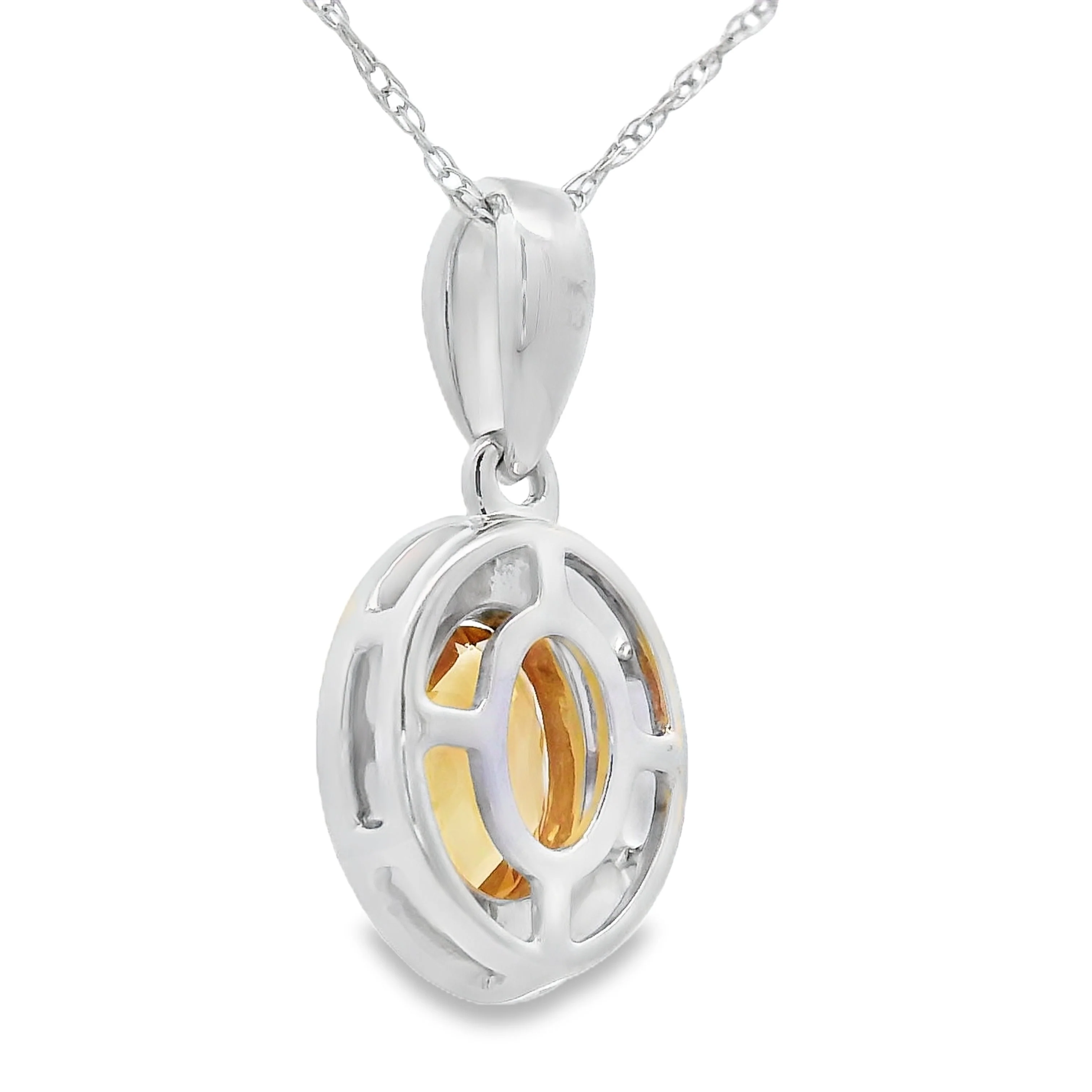 .48ct Citrine Diamond Fashion Pendants 10KT White Gold - Image 2