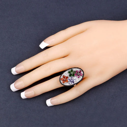 5.01 Carat Genuine Multi Stones .925 Sterling Silver Ring - Image 14