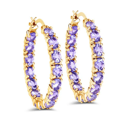 5.10 Carat Genuine Tanzanite .925 Sterling Silver Earrings - Image 5
