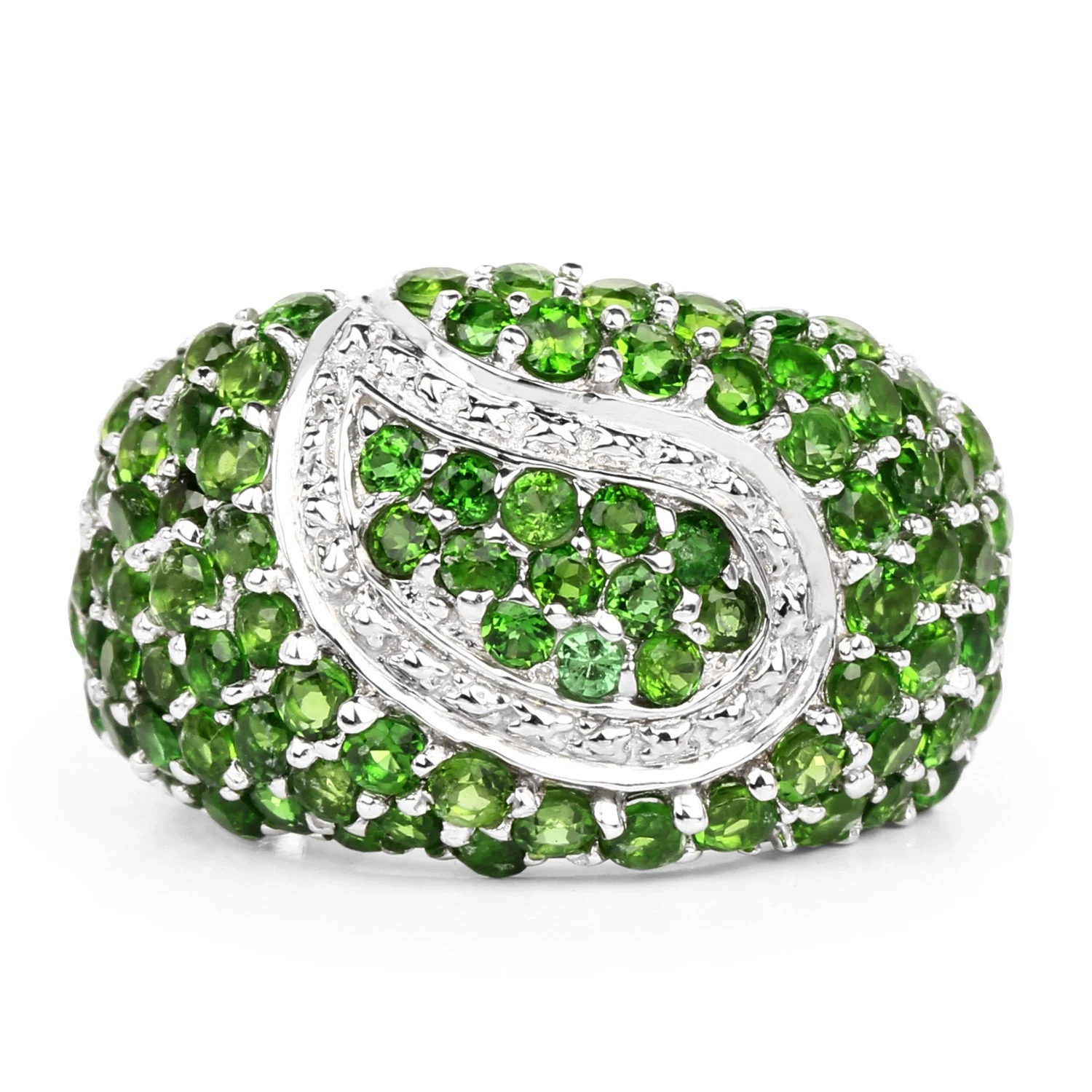 5.18 Carat Genuine Chrome Diopside .925 Sterling Silver Ring - Image 4
