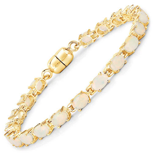 5.28 Carat Genuine Ethiopian Opal .925 Sterling Silver Bracelet