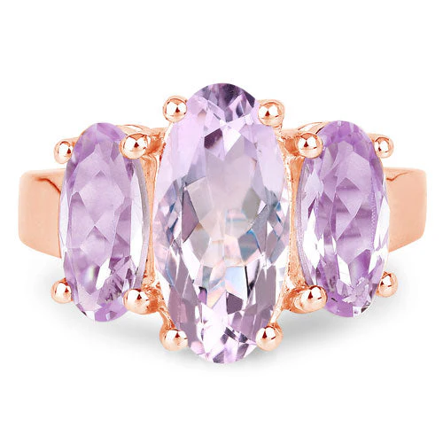 5.44 Carat Genuine Pink Amethyst .925 Sterling Silver Ring - Image 3