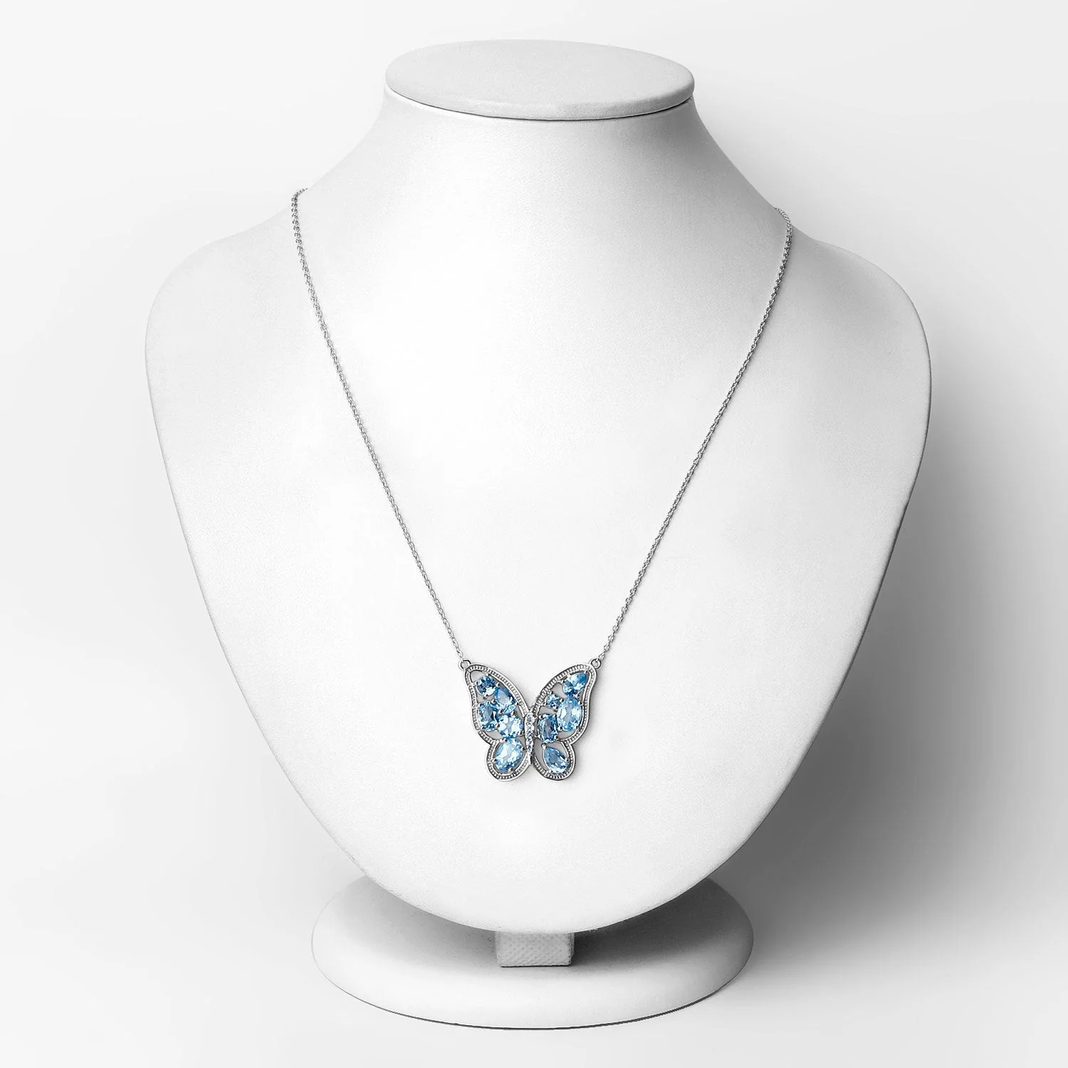 5.54 Carat Genuine Swiss Blue Topaz .925 Sterling Silver Necklace - Image 2