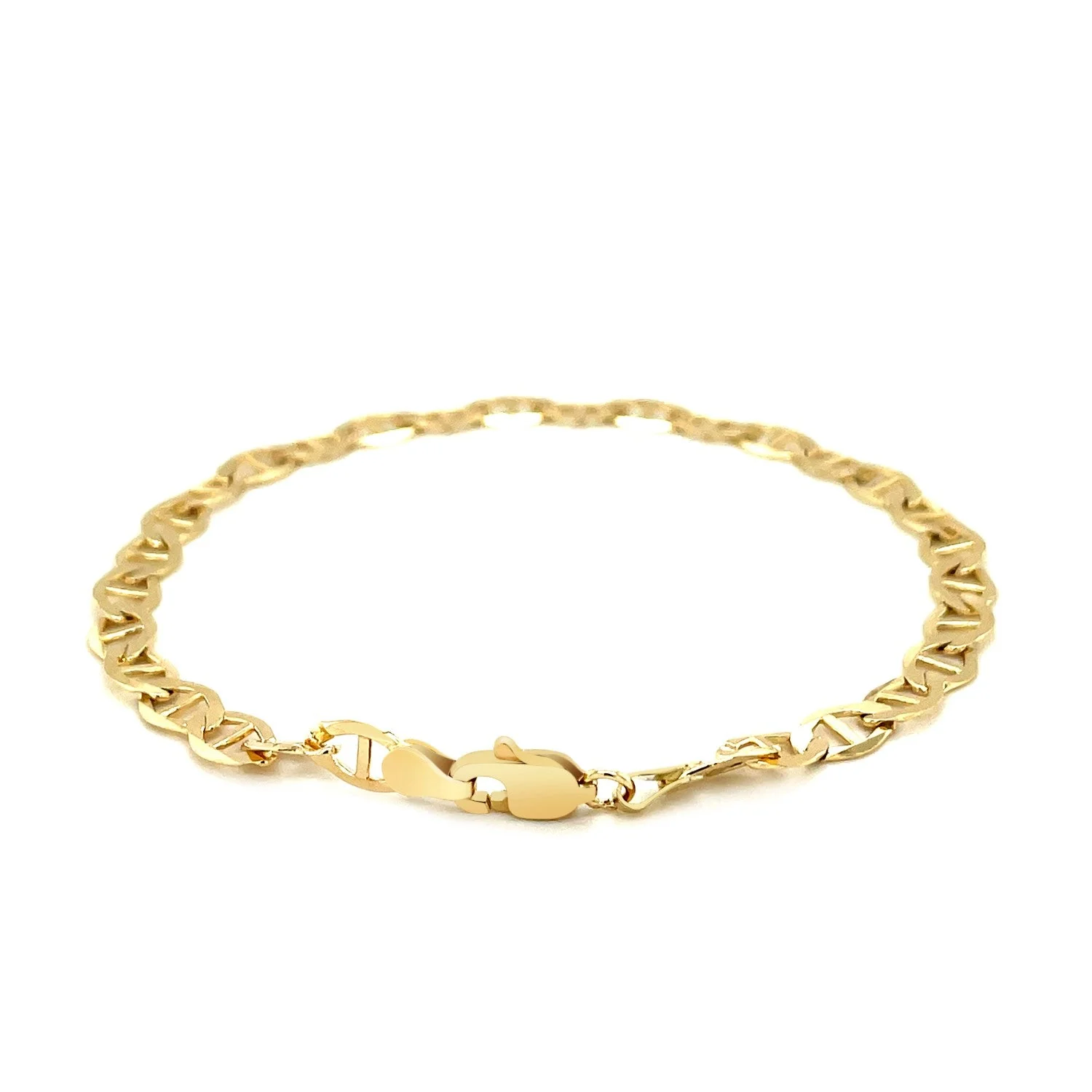 5.5mm 10k Yellow Gold Mariner Link Bracelet - Image 6