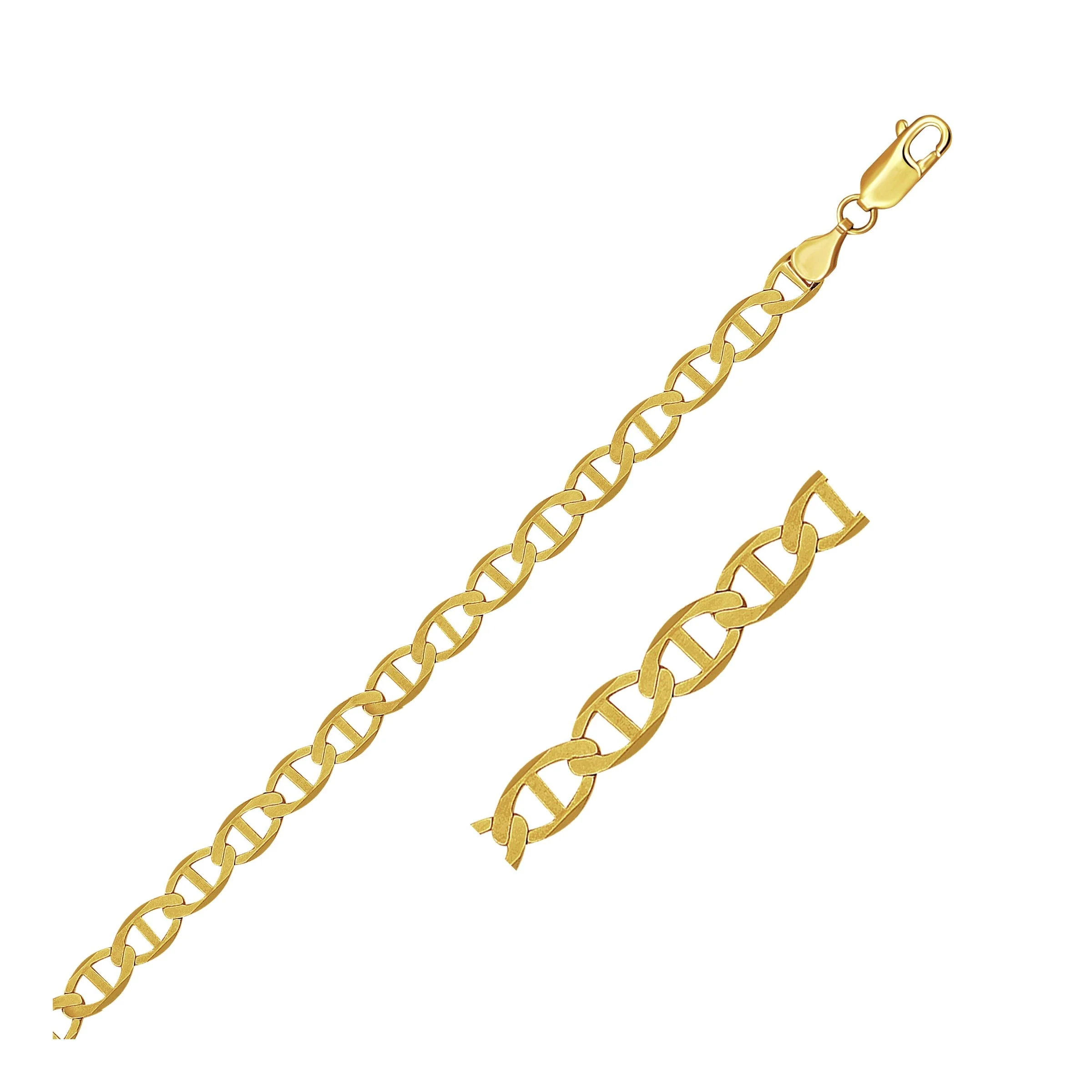5.5mm 10k Yellow Gold Mariner Link Chain - Image 7