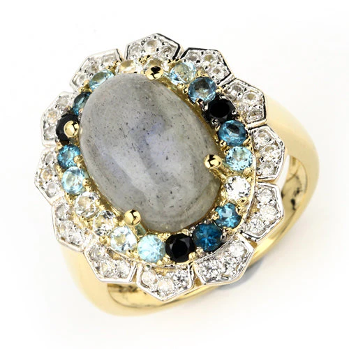 5.63 Carat Genuine Multi Stones .925 Sterling Silver Ring - Image 2