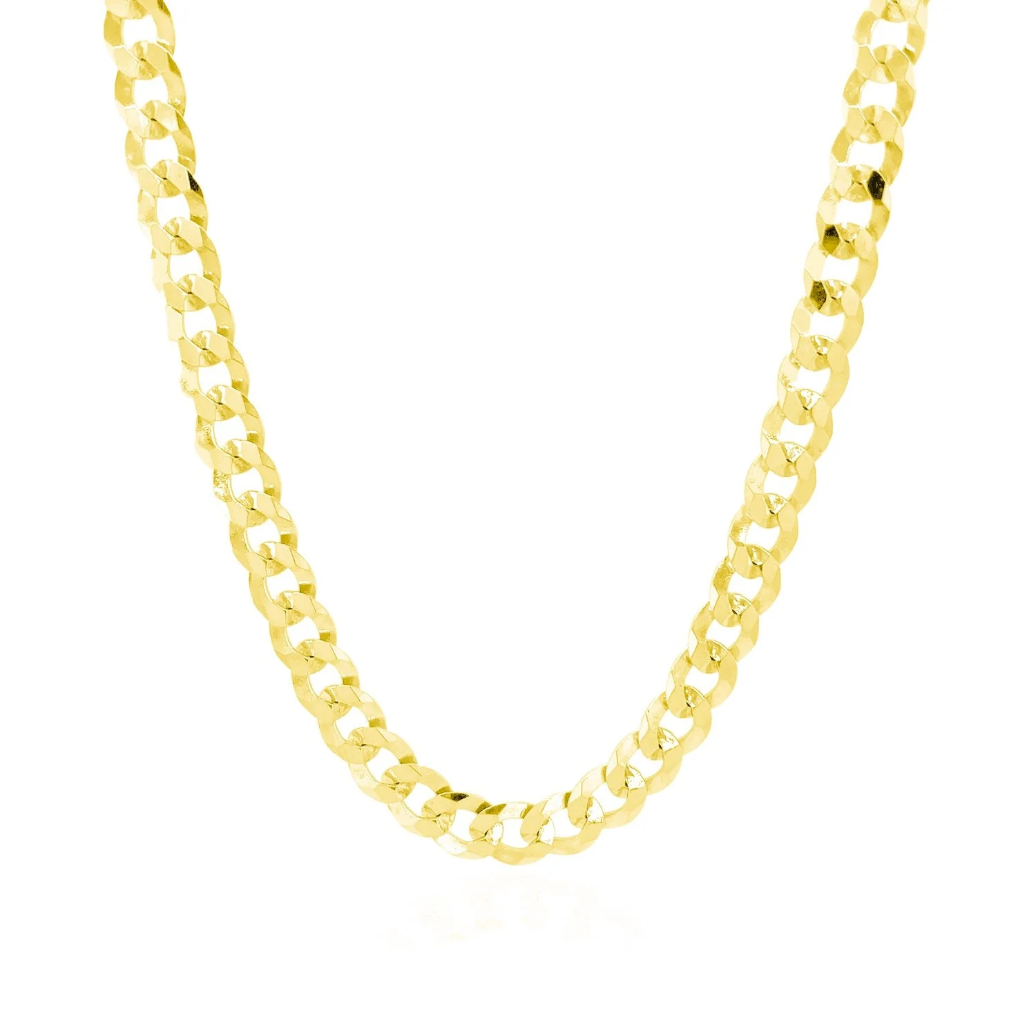 5.7mm 14k Yellow Gold Solid Curb Chain - Image 7