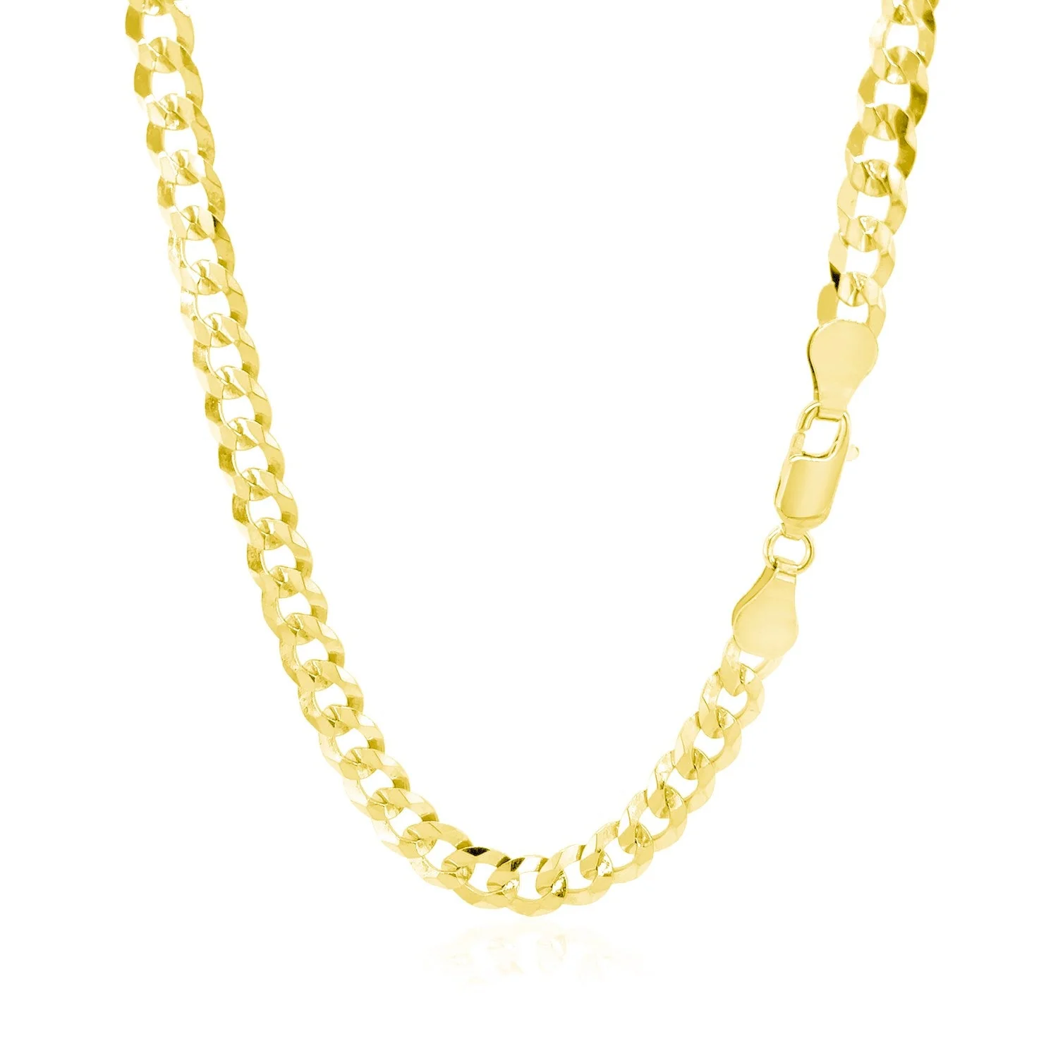 5.7mm 14k Yellow Gold Solid Curb Chain - Image 8