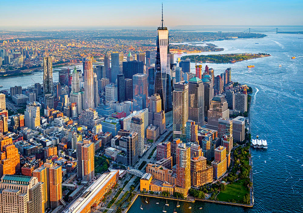 500 Piece Jigsaw Puzzle, Sunset over Manhattan, New York, NYC, cityscape puzzle, USA, Adult Puzzles, Castorland B-53674 - Image 2
