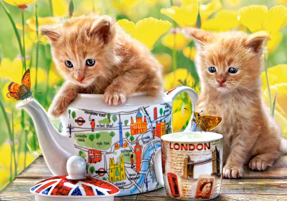 500 Piece Jigsaw Puzzle, Tea Time, Animal puzzle, Cat puzzle, Kittie puzzle, Cute cat, Adult Puzzles, Castorland B-52356 - Image 2